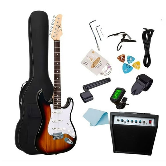 Pack Combo Guitarra Electrica Con Amplificador Y Accesorios - Color Sunburst