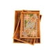 thumbnail image 2 of Set De 3 Bandejas Rusticas De Madera Naranjo., 2 of 2