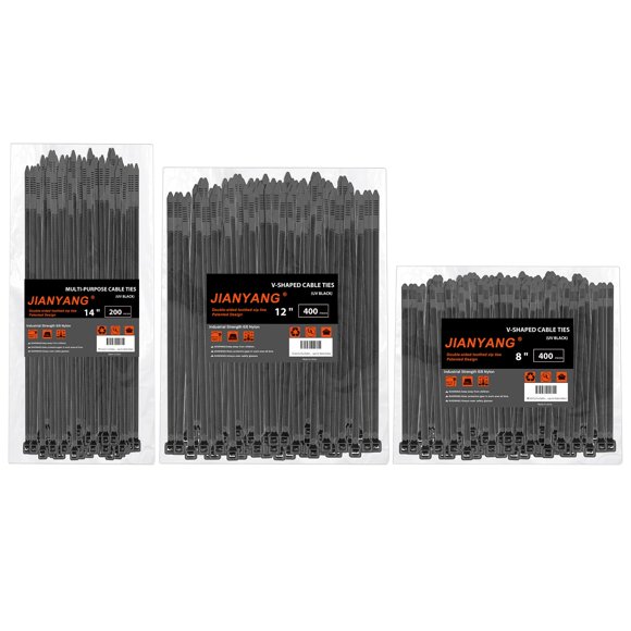 Bridas de cable JIANYANG surtidas 20 cm‑36 cm paquete de 1000 unidades