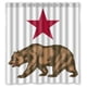 thumbnail image 1 of Cortina de ducha con la bandera de la República de California, juego de cortina de baño con ganchos, tamaño 66 x 72 pulgadas, 1 of 3