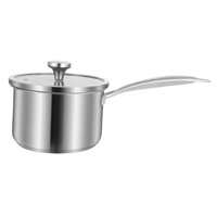 Magideal - Olla De Cocina De Acero Inoxidable Con Tapa, Olla Universal Para Sopa, Olla Para Leche, Mango Largo, Olla Pequeña Engrosada De 10 Cm Para Acampar, , Estilo A