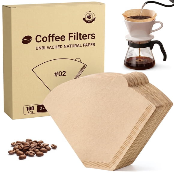 Filtros de café Clinuse #2 - 100 unidades de papel sin blanquear