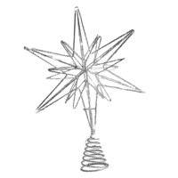 Bothyi - Decoración Colgante Iluminada Para La Copa Del Árbol De Navidad, Estrella De Temporada, Decoración Plateada