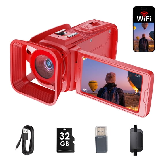 Videocámara RAZPLYN 4K 64 MP WiFi Zoom 18x 32 GB