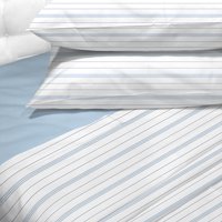 Sabanas Andes 180 Hilos Estampada Líneas Celeste 1.5 Plazas