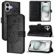 thumbnail image 1 of Funda cartera mariposa para iPhone 17 con soporte y ranuras para tarjetas Negro, 1 of 5