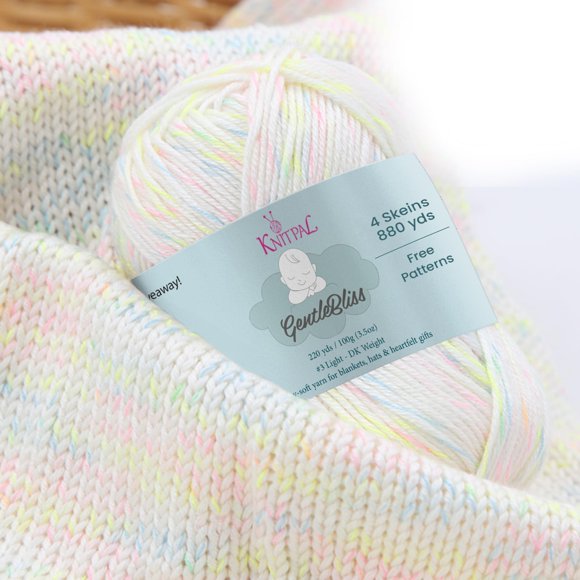Hilo KnitPal GentleBliss DK 400 g Arcoíris Pastel 880 yds (≈805 m)