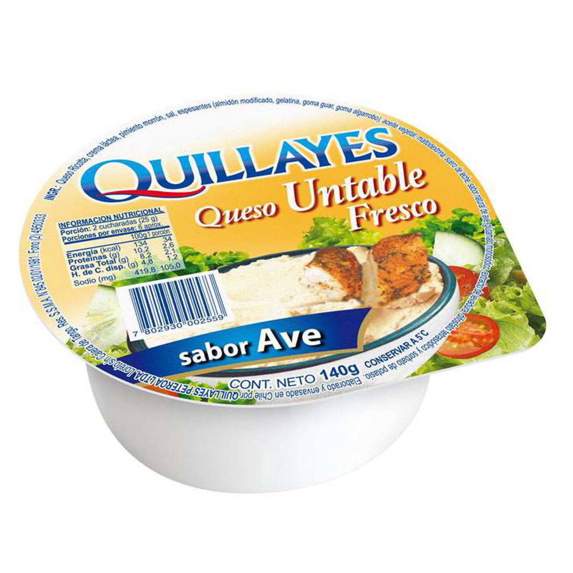 Queso Untable Sabor Ave 140 g Quillayes
