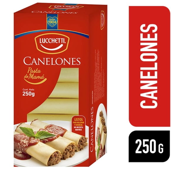 Fideo Pasta Canelones Caja, 250 g