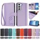 thumbnail image 4 of Funda Cartera Trébol para Samsung Galaxy S22 5G con Ranuras Tarjetas y Carga Inalámbrica Morado claro, 4 of 6