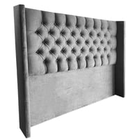 Vitelio - Respaldo De Cama 2 Plazas Brazos Color Gris