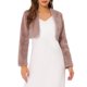thumbnail image 1 of Chaqueta de Piel para Mujer Chaqueta de Novia Recortada Vestido Bolero Formal Abrigo de Imitación de Piel Abierto por Delante para la Noche 2XL Rosa Empolvado, 1 of 6