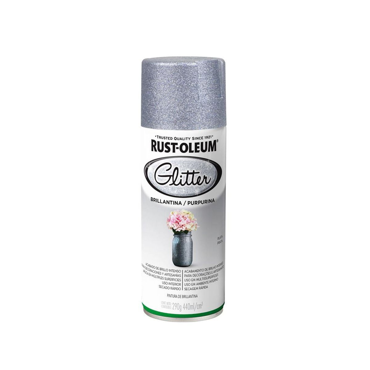 Rust-oleum - Pintura En Spray Specialty Glitter Brillantina Plata Brillante 290 G