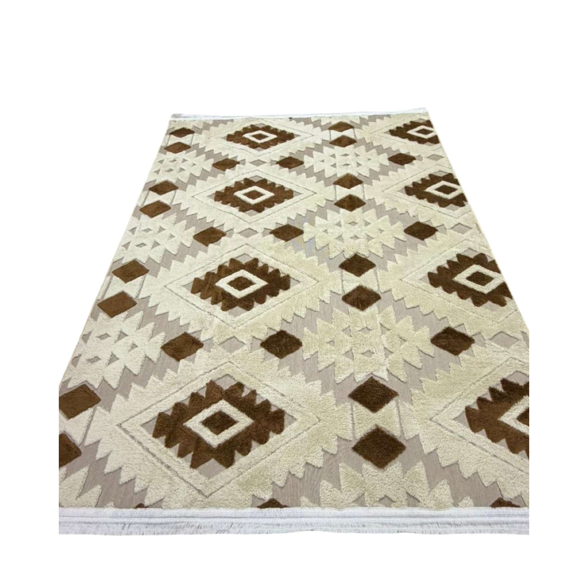 Feiya - Alfombra Jacquard Antideslizante Con Relieve 180x200 Cm