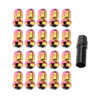 Magideal - Tuercas De Rueda De 20 Piezas Con Accesorios Para Llaveros, Piezas De Reparación De Acero Al Carbono Forjado En Frío, Piezas De Repuesto De Extremo Colorido M12X1.5