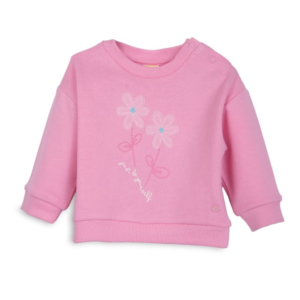 Polerón Bebé Niña Cuello Redondo Estampado Mariposa Rosado Pillin