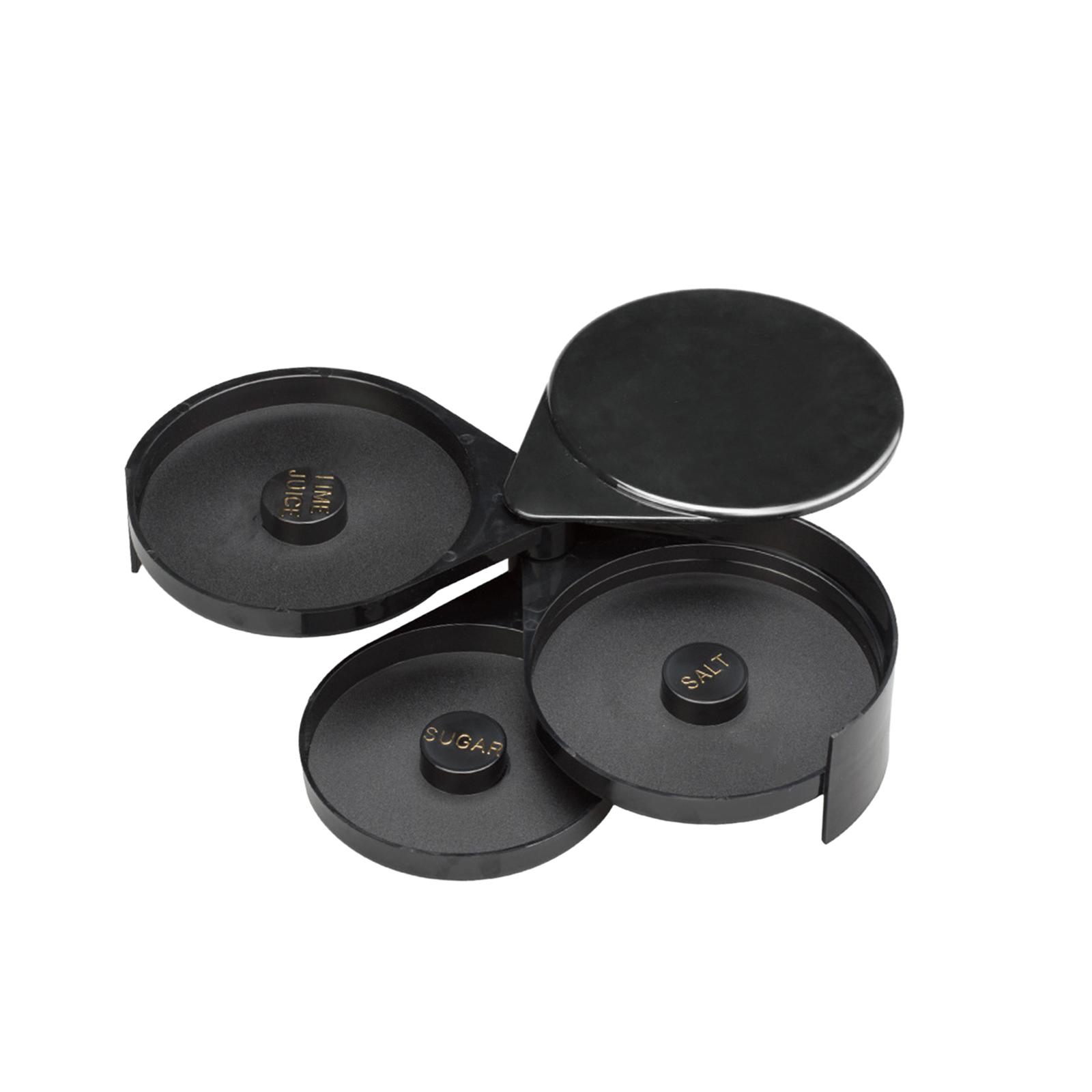 Magideal - Caja Lateral De Sal Con Bordeador De Vidrio De Barra De 3 Niveles, Fácil De Usar, Contenedor De Condimentos Multiusos, Caja De Azúcar, Salero Para El