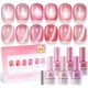 thumbnail image 1 of Esmalte de uñas gel beetles 6 colores 15 ml Cat Eye rosa brillante, 1 of 8