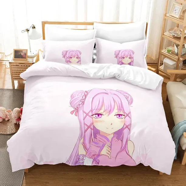 Anime Cupids Chocolates Bedding Set Duvet Cover Bed Set Quilt Cover Pillowcase Comforter Boys Adult Home Textile Bed Sheets
