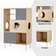 thumbnail image 3 of 2 IN 1 Modern Cat Tree & Side Cabinet with Storage, Small Wood Bookcase with Litter Box Enclosure, Cat Climbing Cabinet with Hidden Storage, 3 of 3