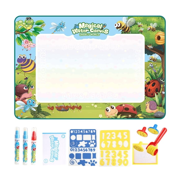 Doodle Mat Tablero De Dibujo De Escritura De Pintura Portátil Para Niños De 2, 3, 4, 5 Y 6 Años, Color Verde