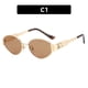 thumbnail image 1 of Gafas de sol de metal con forma de arco de triunfo para mujer, populares gafas de sol retro con forma ovalada., 1 of 6
