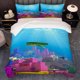 thumbnail image 1 of 3pcs Minec Undersea Scenery Korean INS Style Theme Printed Three-Piece Bedding Set Soft Duvet Cover And Two Pillowcases, 1 of 5