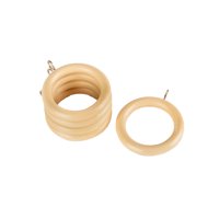 Metalhsa - Pack 10 Anillas De Madera Color Natural 19 Mm
