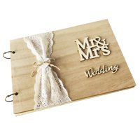 Bothyi - Libro De Invitados De Boda De Madera Signos De Boda De Firma De Boda 40 Páginas