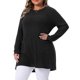 thumbnail image 4 of Agnes Orinda Conjuntos de Halloween Suéteres de Talla Grande para Mujeres Cuello Redondo Manga Larga Tejido de Punto Suelto con Bolsillo Jersey 4X Negro, 4 of 6