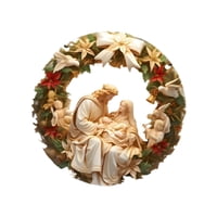 Magideal - Adorno De Belén Navideño, Centro De Mesa Colgante De Pared Del Nacimiento De Jesús, Decoraciones Cristianas De La Sagrada Familia Para El Hogar Festiv