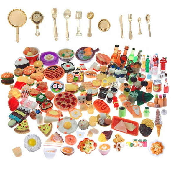 Juguetes en miniatura para comida y bebida SIX VANKA, 110 unidades, para casa de muñecas