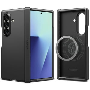 Funda Spigen Para Galaxy Z Fold 7, Tough Armor Pro Magfit [Protección De Bisagra] [Carga Inalámbrica Rápida/Imán Para Galaxy] - Negra
