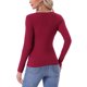 thumbnail image 3 of INSPIRE CHIC Camisetas térmicas para mujer Capa base de manga larga Ropa interior Otoño Invierno Pijamas Tops Camiseta básica XL Rojo, 3 of 6