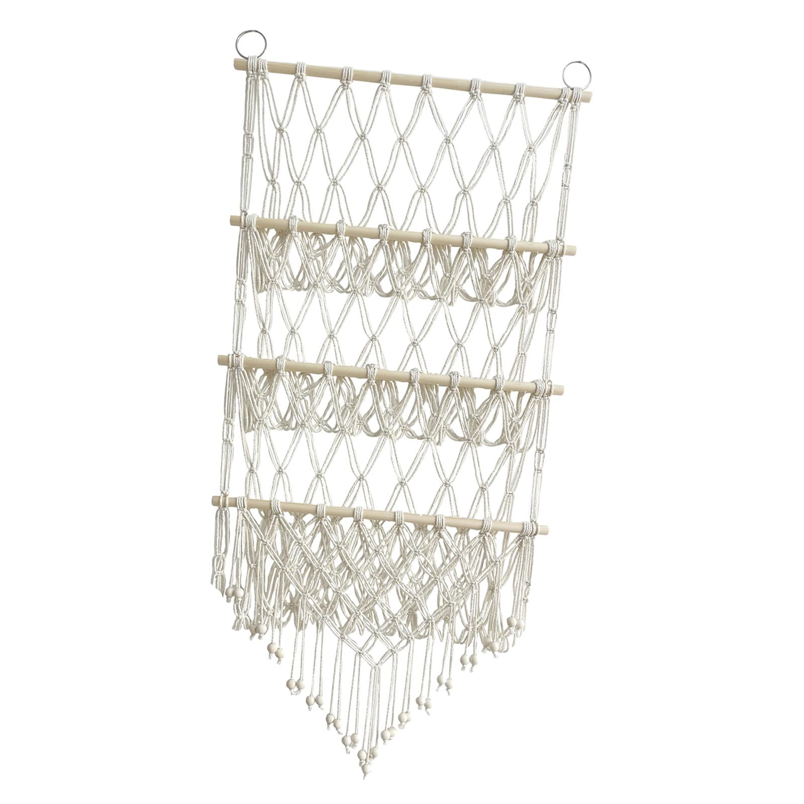 Magideal - Hamaca Organizadora De Animales De Peluche, Red De Felpa Con Borlas, Malla Suave De Macramé, Tapiz Bohemio Tejido A Mano Para Guardería Y Sala De Jueg Estilo A