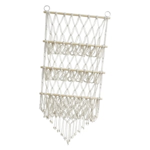 Magideal - Hamaca Organizadora De Animales De Peluche, Red De Felpa Con Borlas, Malla Suave De Macramé, Tapiz Bohemio Tejido A Mano Para Guardería Y Sala De Jueg Estilo A