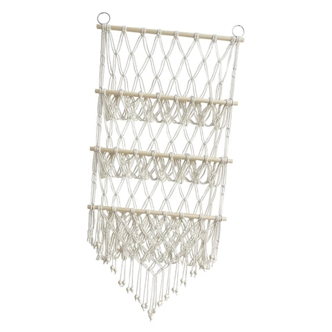 Magideal - Hamaca Organizadora De Animales De Peluche, Red De Felpa Con Borlas, Malla Suave De Macramé, Tapiz Bohemio Tejido A Mano Para Guardería Y Sala De Jueg Estilo A