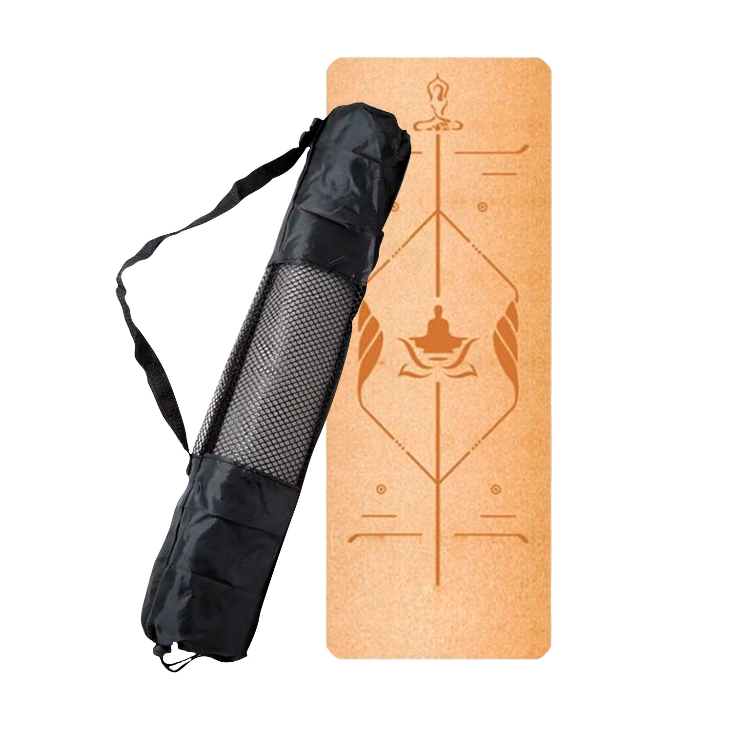 Sd-Fit - Mat De Yoga Corcho Y Látex Natural 5.5 Mm – Diseño 603 Con Bolso