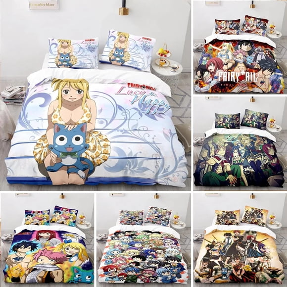 ed Fairy Tail Natsu Bedding Set Duvet Cover Bedroom Comforter Quilt Cover Home Textile