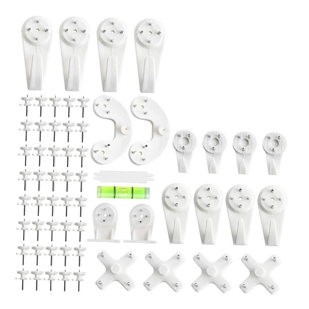 Kit Para Colgar Cuadros, 62 Unidades, Colgadores De Pared Rígidos, Ganchos Para Cuadros De Pared Que No Dejan Rastro
