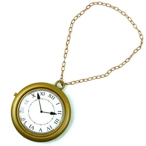 Collar Skeleteen Jumbo Gold Clock White Rabbit Alice
