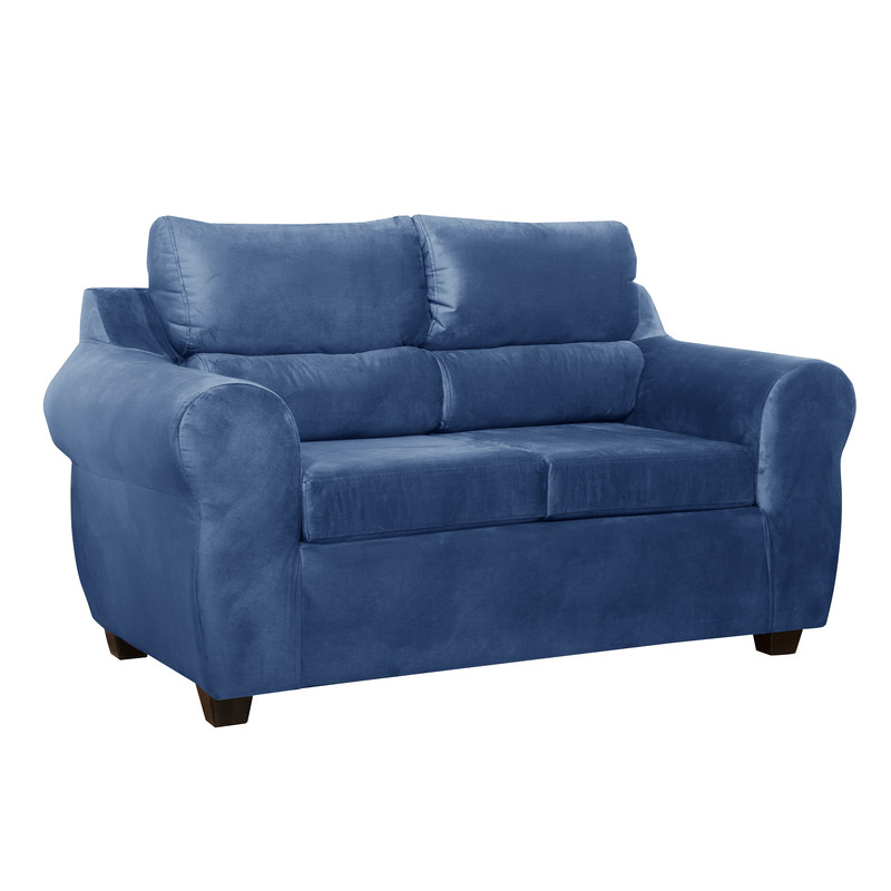 Mexx Muebles - Sofa Dubai 2 Cuerpos Felpa Petroleo