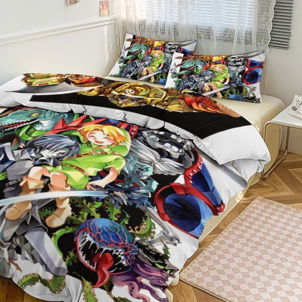 The Legend of Zelda Print Bedding Set Pattern Duvet Cove Set 3 Pieces 1 Quilt Cover And 2 Pillowcases for Women Men Teens