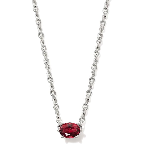 Collar Kendra Scott Cailin Crystal Silver Burgundy Crystal
