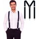 thumbnail image 1 of Tirantes Negros Dibi para Hombre – Correas Elásticas de 1" de Alta Resistencia, Diseño Y‑Back y Clips Metálicos Ajustables, 1 of 9