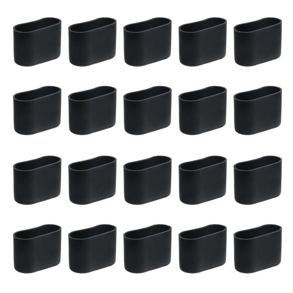 Funda para patas de muebles Geesatis ovalada 3,3 x 1,5 cm, 20 piezas, negra