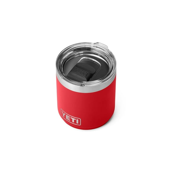 Vaso YETI Rambler Lowball 2.0 apilable de 295 ml con tapa Rescue Red