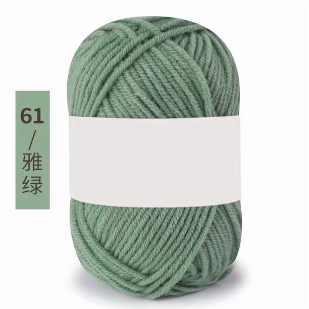 Xiao Hua Hilo de ganchillo verde, 2 ovillos de 25 gramos cada uno. Hilo suave hecho a mano, ideal para principiantes y adultos. Perfecto para tejer suéteres y fundas de almohada decorativas.