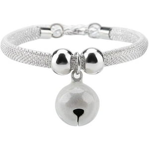 Veat00L - Collar Ajustable Para Mascotas, Collar De Campana Para Gatitos Y Cachorros, Selección De Nylon De Alta Calidad, Campana Para Mascotas Con Cadena De Extensión