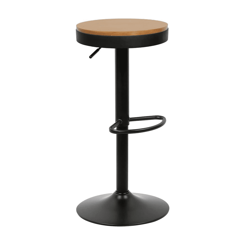Wakeshome - Reposapiés Taburete Regulable Silla Bar Ajustable Giratorio 360° Rustica Vintage